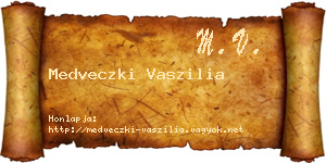 Medveczki Vaszilia névjegykártya